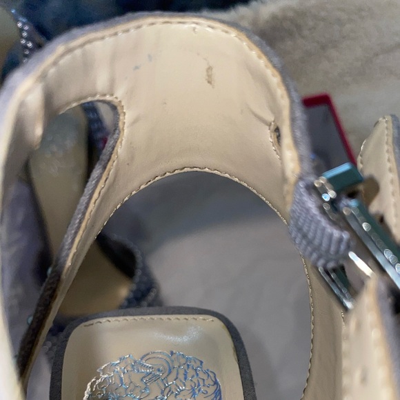 Vince Camuto Pedrana Platform Sandal block heel sleet grey gray faux suede 8 - Picture 12 of 14